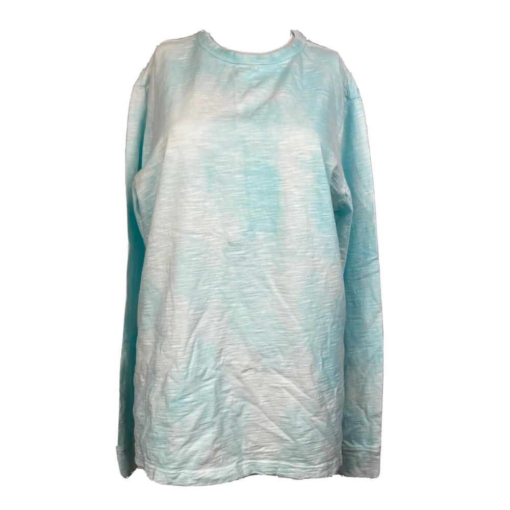 Vineyard Vines Island Crew Shirt Women Sz S Blue Tie Dye Cotton Long Sleeve Top